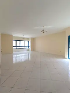 Official sharing + balcony + central AC, 3BR with separate hall for rent in Al Majaz 3, spacious lay