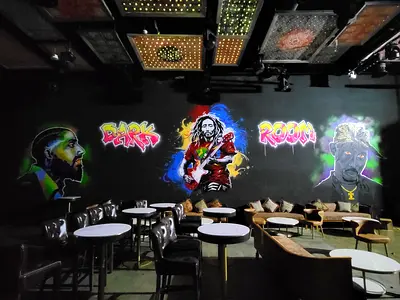 Displays, paintings, sculptures, murals