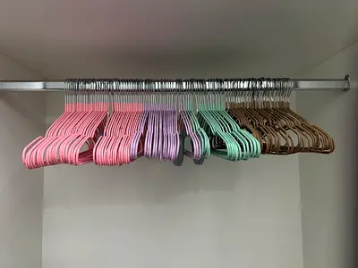Set of a 100 Pastel metal Clothes Hangers