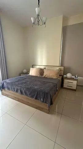 King bed frame with two bedside tables  Matress - light wood finish / dressing table and stool