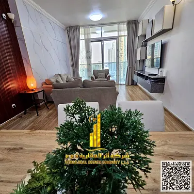 Luxurious two-bedroom apartment with a gym and a swimming pool, fully furnished for monthly rent in Ajman - Al Rashidiya 1 - Oasis Towers