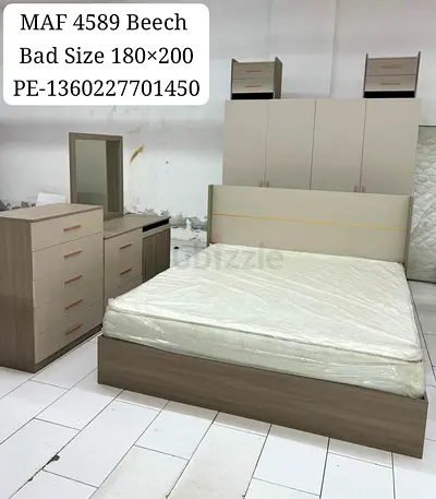 Beech MAF 4589 Bedroom Set – Bed 180x200 with Wardrobe, Dresser  Nightstands