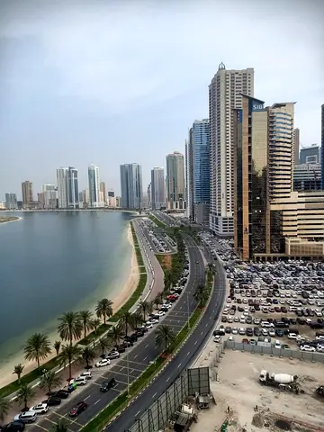 Exclusive price For sale Vacant 1 bedroom with parking Gym, swimming pool and balcony sea view for sale in Al Waha tower, Sharjah, Al Khan