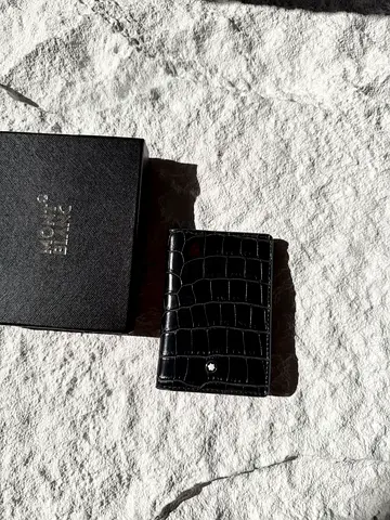 Montblanc Black Croc-Embossed Leather Card Holder / Wallet (Like New)