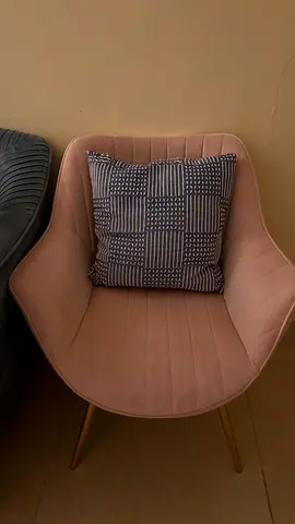 Pink Velvet Accent Armchair with Gold Legs