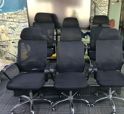Urgent sale /Set of 50 Black Mesh Office Chairs with Headrests - Good Condition