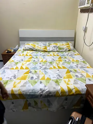 Double Bed with Headboard and Mattress - Good Condition