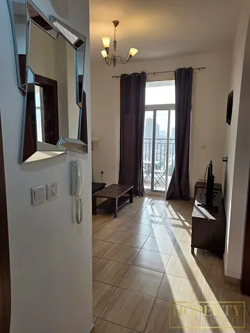 Furnished 1BR Apartment | Burj Sabah JVC | Balcony & Downtown View