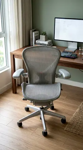 Ergonomic Gray Mesh Office Chair (Herman Miller-style) - Very Good Condition