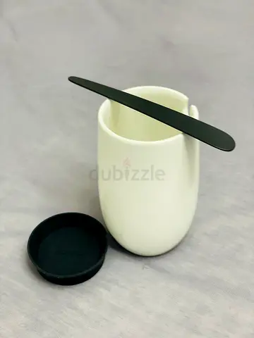 Minimalist Designer Ceramic Mug with Lid  Spoon