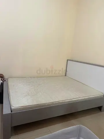 Queen size bed frame with mattress - simple modern design
