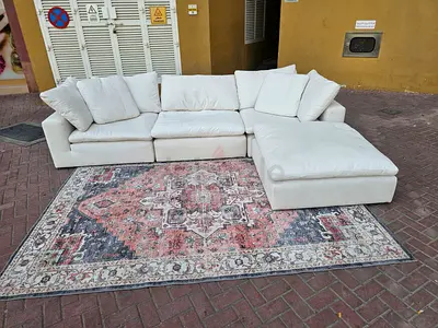 Feather 🪶 filled 4 peice modular sofa with footstool