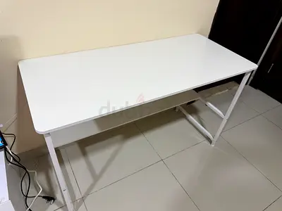 Simple White Study/Computer Table - Good Condition