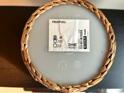 IKEA FRIDFULL Plant Pot with Woven Rattan Cover - 12 cm