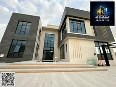 Own the largest villa in Al Yasmin area, 8000 sq ft, with 6 bedrooms, a swimming pool, and a large g