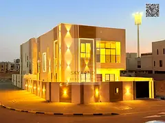 Villa for sale in Al Amrah, Ajman | 4 master bedrooms + majlis + 2 living rooms, corner plot on two