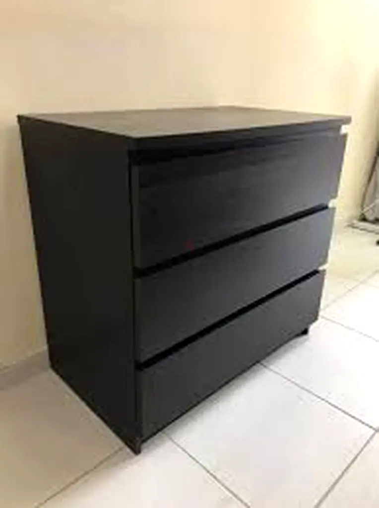 IKEA 3-drawer Dresser - Dark Brown/Black, Good Condition | dubizzle Dubai