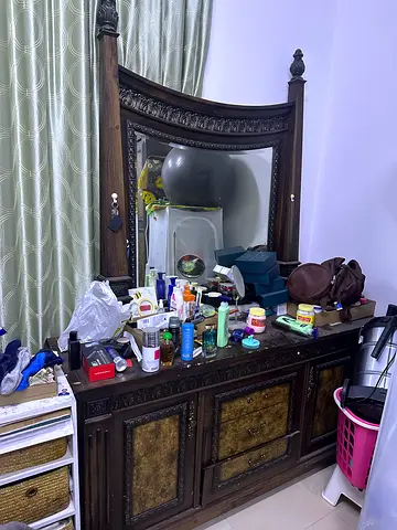A big dressing table with lots of storage space
