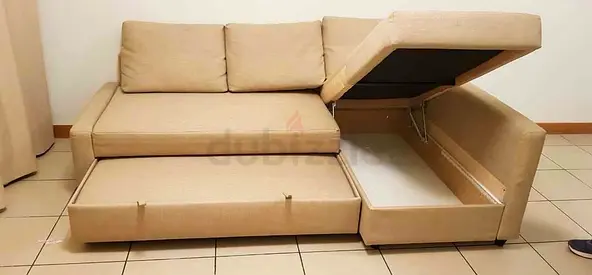 IKEA L shap Sofa store cum bed you can fix the storage lift or