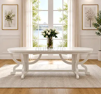 LARGE WHITE DINING TABLE 240CM