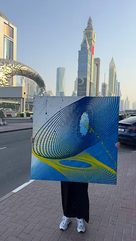 Abstract Modern Painting – Blue  Yellow Canvas Artwork