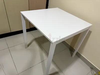 Simple White Rectangular Dining/Study Table - Good Condition
