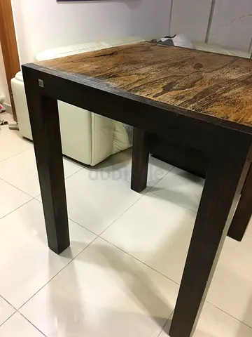 Tall Dining or Bar Table - Dark Finish, from The One. Seats 4 with stools (no stools available).