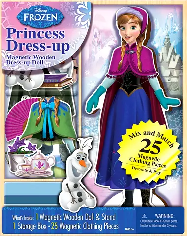 Disney Frozen Anna Magnetic Wooden Dress-Up Doll with 25 Magnetic Clothing Pieces