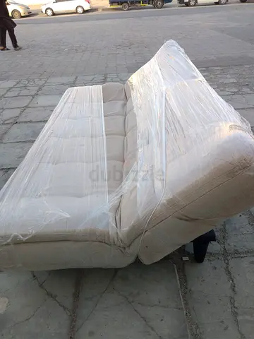 Beige Convertible Sofa Bed - Good Condition