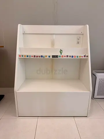 White Kids Bookshelf / Toy Storage Unit - Good Condition