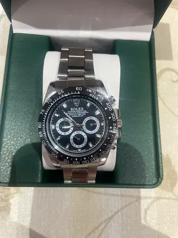 Rolex Daytona style mens stainless steel chronograph watch