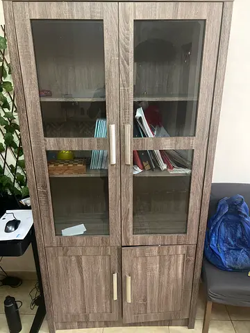 Wooden Glass-Front Cabinet / Cupboard - Good Condition