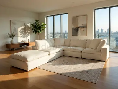 Marina home luscious feather filled sofa with footstool