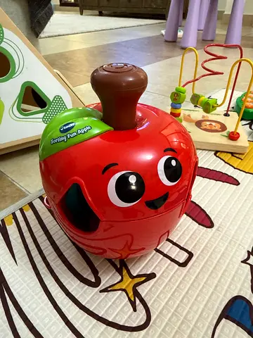 Fisher-Price Pop-Up Apple Toy — Good Used Condition