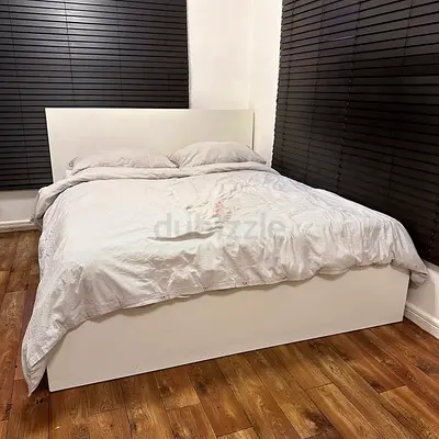 IKEA MALM Queen Size Bed + 2 Storage Drawers + Mattress