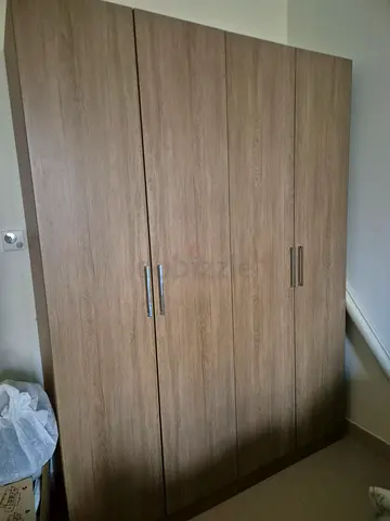 4-door Wooden Wardrobe / Armoire in Light Oak – Good Condition