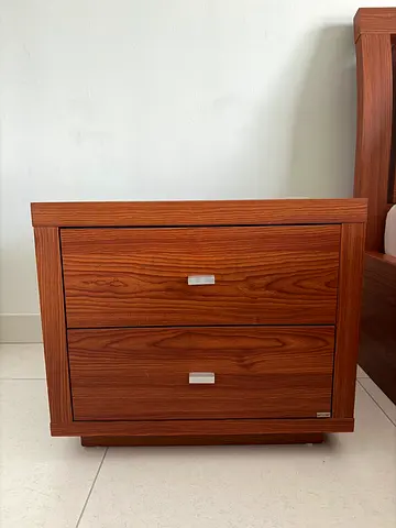 Pair of Wooden Finish Bedside Drawers