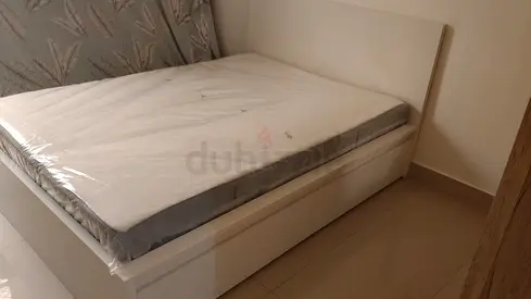 White double bed frame with mattress With Storage Drawers- good condition