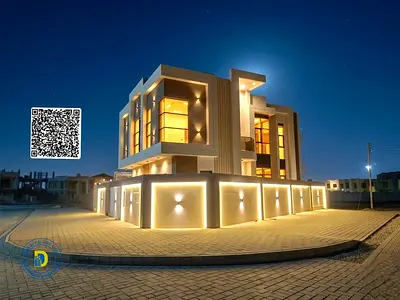 For sale: Corner villa with 5 bedrooms, registration fees included, in Al-Helio 1 area. Freehold. B