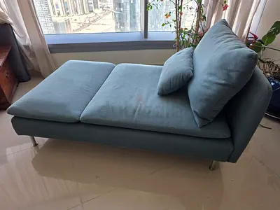 Compact chaise lounge sofa — ikea SÖDERHAMN Tallmyra blue