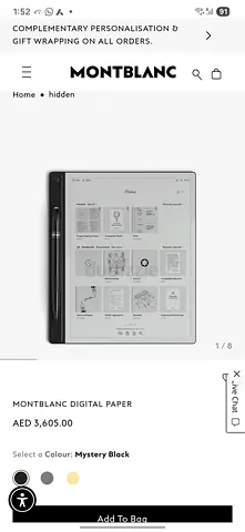 Montblanc Digital Paper Tablet (Mystery Black) - Brand new - Unwanted gift
