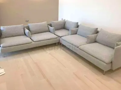 IKEA Soderhamn Corner Sofa Gray Light grey modular 5-seater fabric corner sofa - modern design