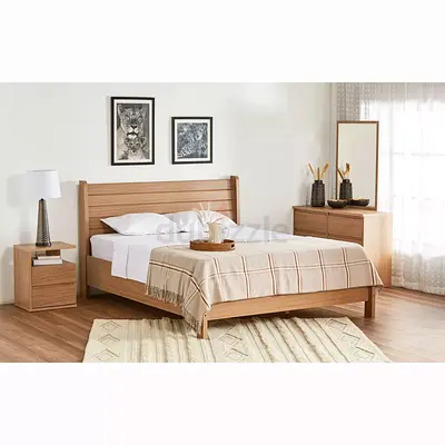 Double Bed, dresser with mirror and 2 Nightstands - Mattress included