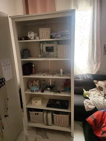 White Tall Storage Cabinet / Bookcase with Shelves and Baskets. Will take ant acceptable offer
