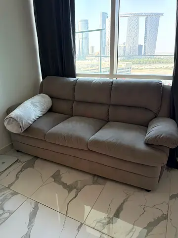 3-Seater Grey Fabric Sofa, Good Condition