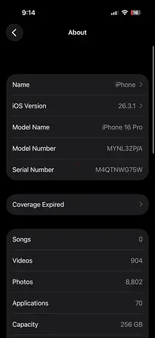 iPhone 16 Pro 256GB Good Condition