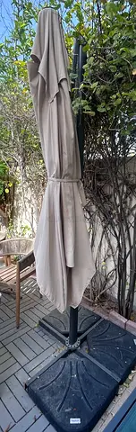 Cantilever Patio Umbrella with Heavy Base - Beige (Used)