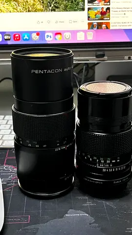Canon 135mm fd lens and pentacon 200mm