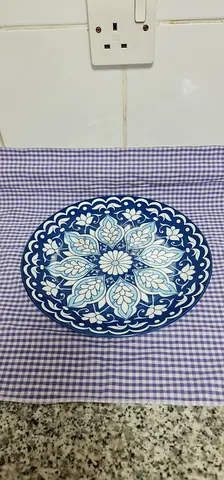 Decorative blue ceramic plate - never used