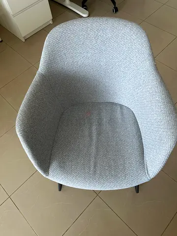 Modern Grey Upholstered Dining/Accent 2 Chair with Metal Frame